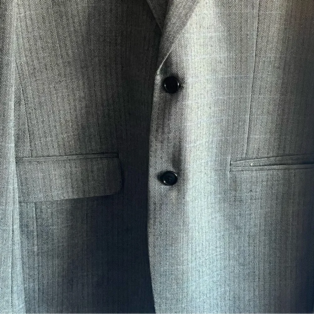 Men's Custom Marzoni Herringbone Silk & Wool Suit Jacket